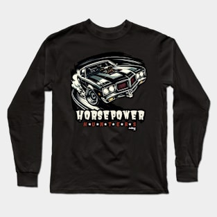 The 'C' Horsepower Hunter - Vintage Classic American Muscle Car - Hot Rod and Rat Rod Rockabilly Retro Collection Long Sleeve T-Shirt